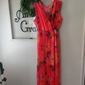 Chiffon Deep V-Neck Maxi Dress